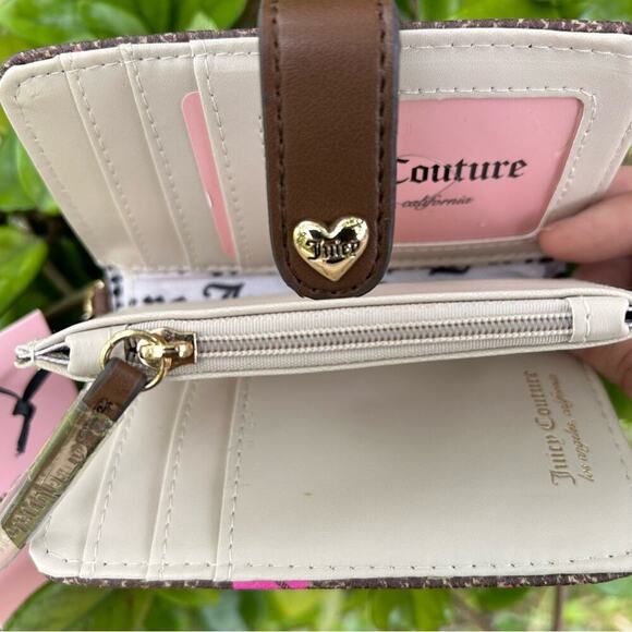 Juicy Couture Brown and Pink Wallet with Heart Accents - Picture 3 of 3